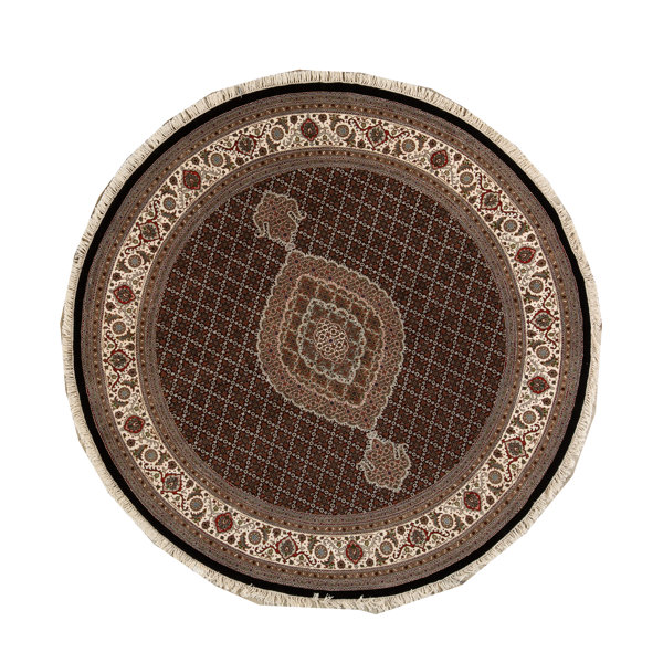 Bokara Rug Co., Inc. HandKnotted HighQuality Black and Cream Round Area Rug Wayfair